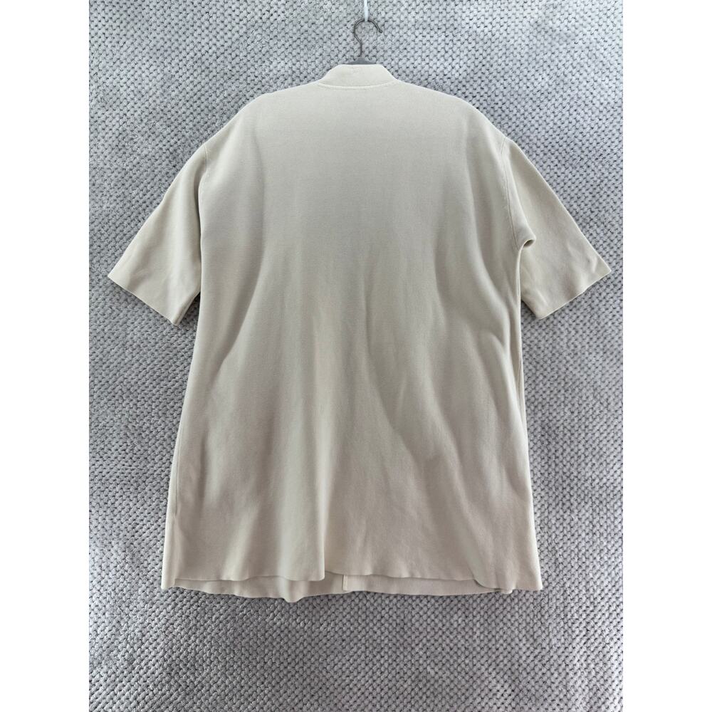 Eileen Fisher Open Front Cardigan Womens 1X/2X Cream Silk Cotton Pockets - Picture 3 of 8